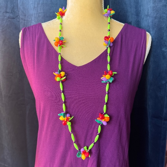 Jewelry - FUN FRUITY VINTAGE NECKLACE 60s 70s